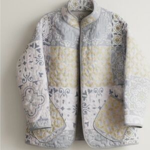 Quilted Gray and Yellow, patchwork jacket